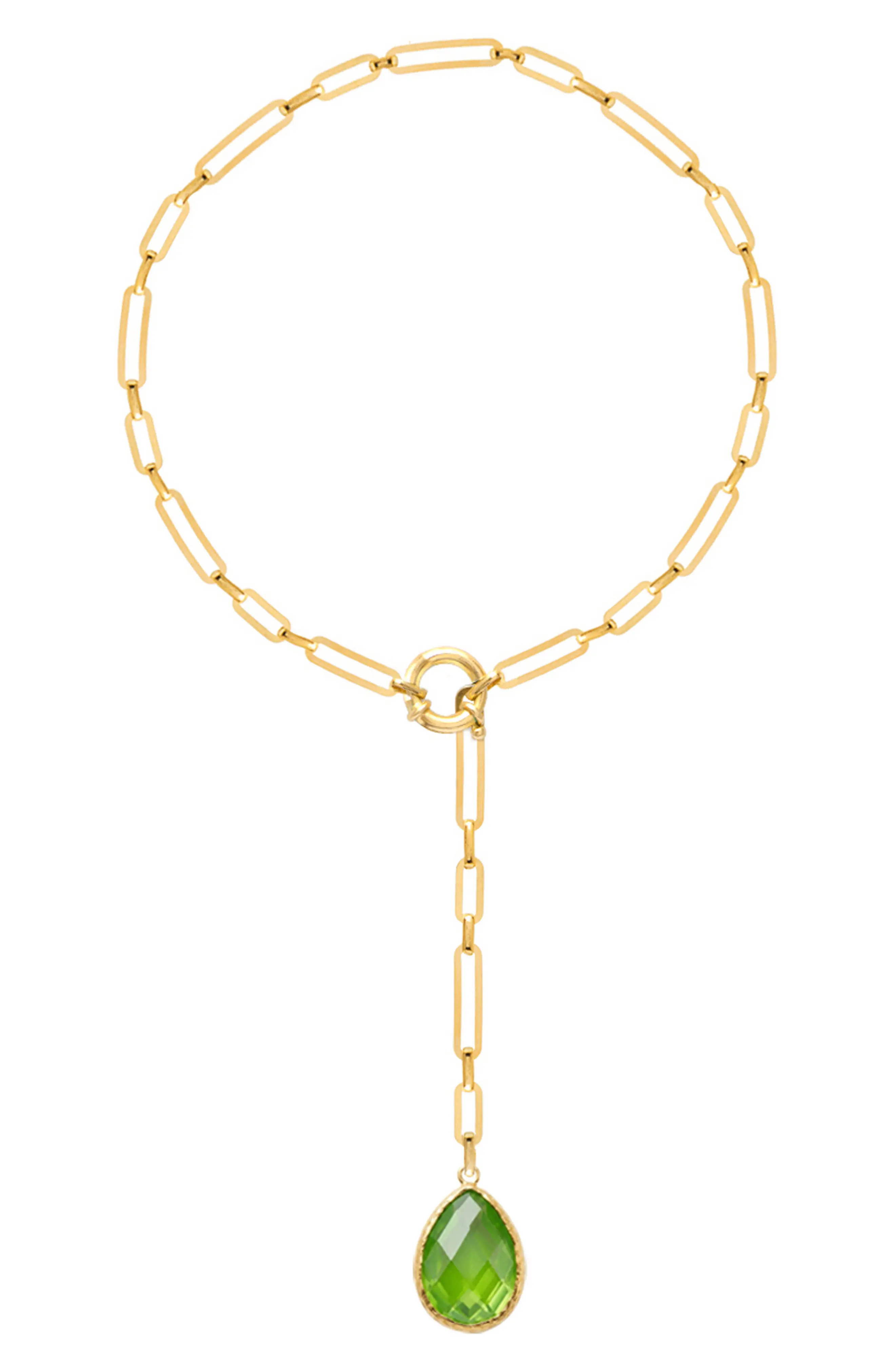 GABI RIELLE Prasiolite Lariat Necklace in Green/Gold at Nordstrom Rack | Nordstrom Rack