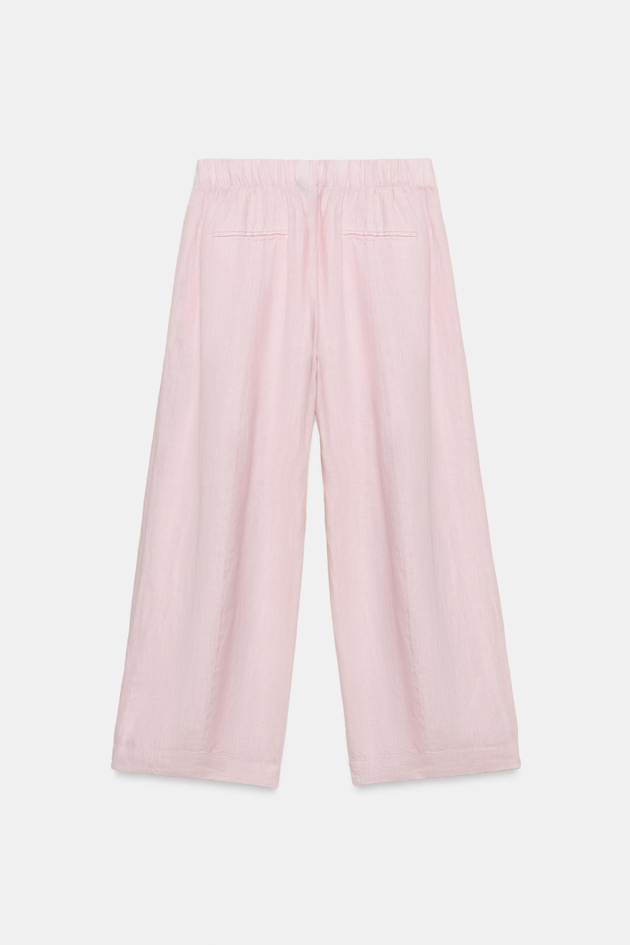 ZW COLLECTION LINEN BARREL PANTS | Zara US
