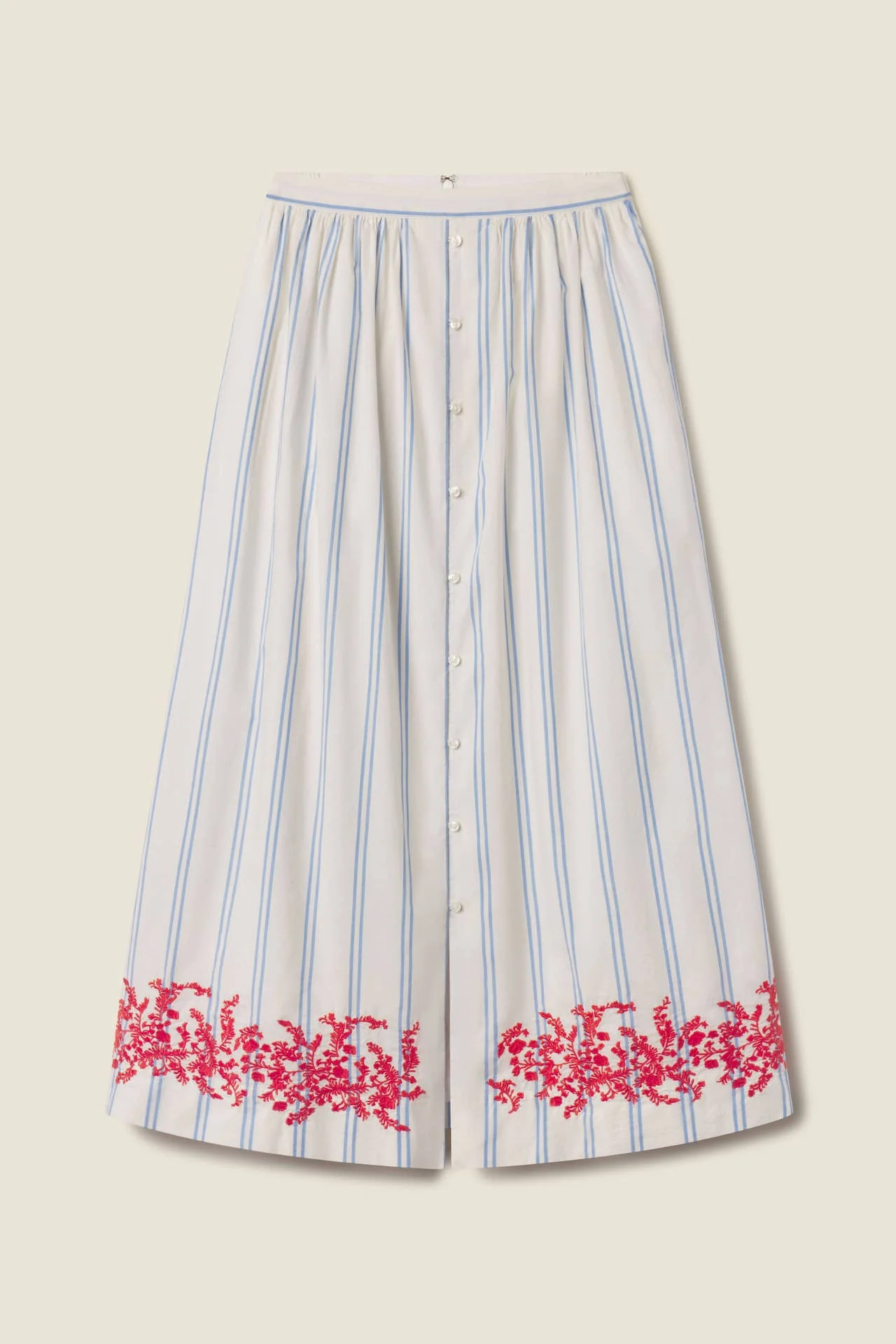 Lisette Skirt Cerulean Stripe | TROVATA