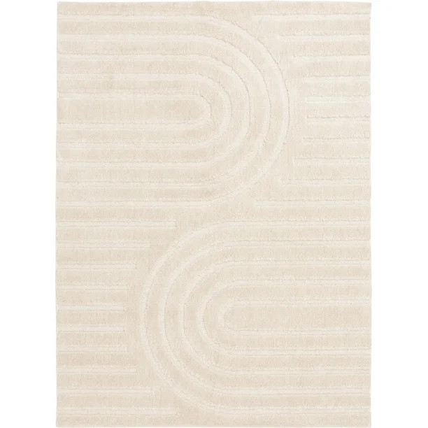 Better Homes & Gardens Arches Hi Low Area Rug, Ivory, 5'x7' | Walmart (US)