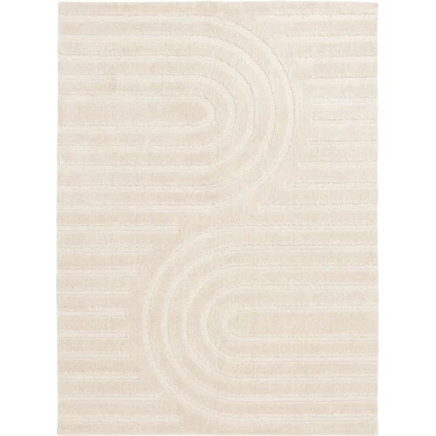 Better Homes & Gardens Arches Hi Low Area Rug, Ivory, 5'x7' | Walmart (US)