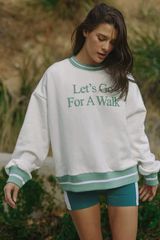 Let’s Go For A Walk Oversized Sweatshirt — Sage | YLLW The Label