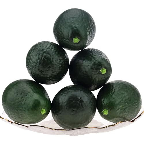 Meiwlong 6pcs Artificial Avocado Lifelike Fake Fruit Photography Props Model Home Kitchen Decoration Thanksgiving Party Display Desk Office Festival Centerpieces | Amazon (US)