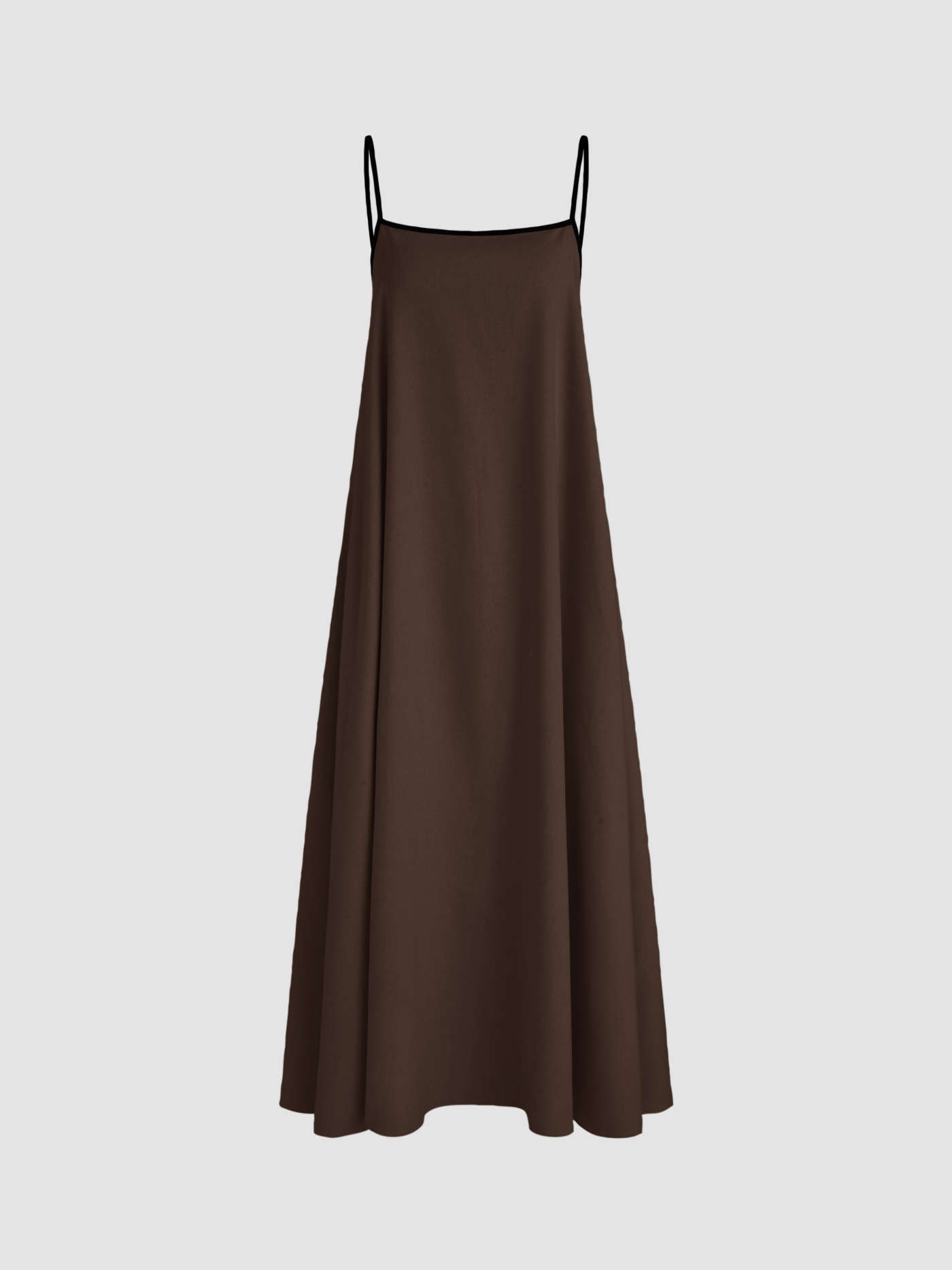 Linen-blend Linen-blend Square Neck Knotted Beaded Cami Maxi Dress For Daily Casual | Cider