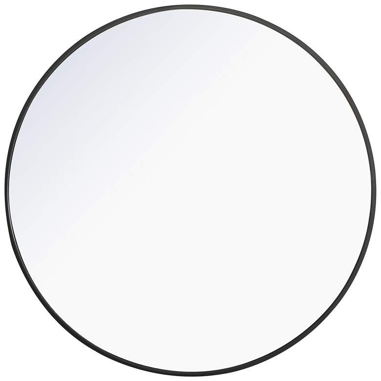32-in W x 32-in H Metal Frame Round Wall Mirror in Black - #293M2 | Lamps Plus | Lamps Plus