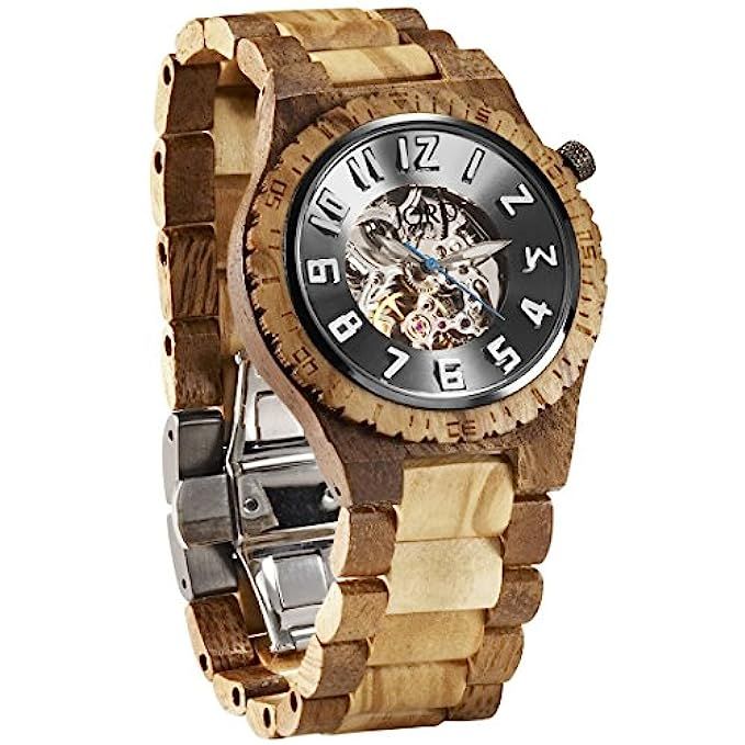 JORD Wooden Watches for Men - Dover Series Skeleton Automatic / Wood Watch Band / Wood Bezel / Self  | Amazon (US)