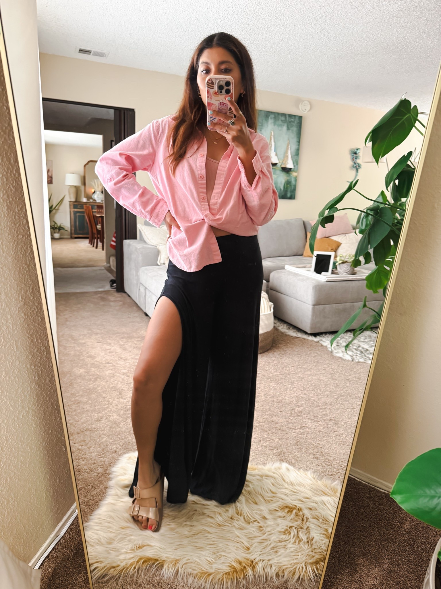 Effortless chic with a comfy twist 🤍 Loving this everyday OOTD featuring a soft bralette layered under an oversized button-down, paired with flowy palazzo pants for that flattering, elongated look. Styled it with my go-to Birkenstock sandals for the perfect mix of casual + elevated. Easy, breathable, and perfect for busy days or weekend plans ✨


bralette outfit, oversized button down shirt outfit, palazzo pants outfit, casual chic style, effortless outfit ideas, spring summer outfit, neutral outfit inspo, comfy stylish outfit, mom style outfit, everyday fashion look, wide leg pants outfit, relaxed fit outfit, minimal style outfit, Birkenstock sandals outfit, street style casual, california style outfit

#LTKstyle #LTKunder100 #LTKfit #casualchic #everydaystyle #ootdinspo #palazzopants #birkenstockstyle #springoutfit #summerstyle #momstyle #effortlessstyle #neutralstyle #outfitideas #styleinspo

#LTKootd #LTKSeasonal #LTKOver40