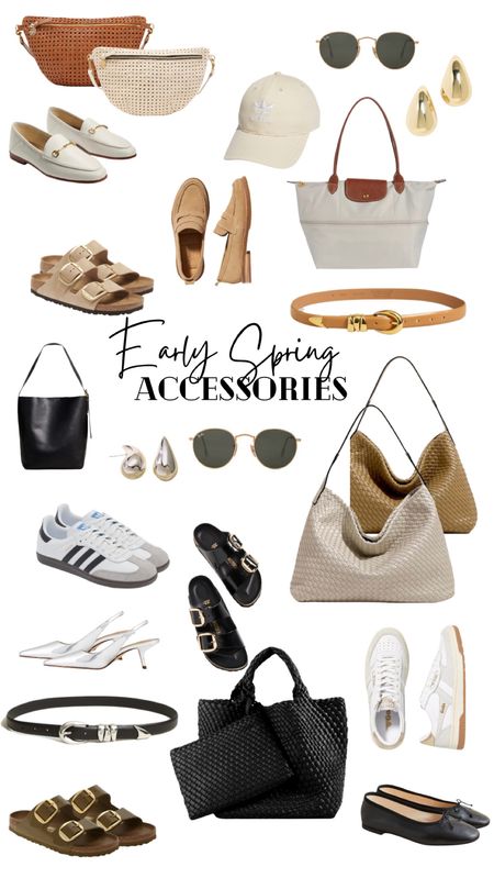 Love these spring accessories from woven bags to belts sneakers that are trendy and comfortable and kitten heels for date night loafers and best work tote 

#LTKstyletip #LTKover40