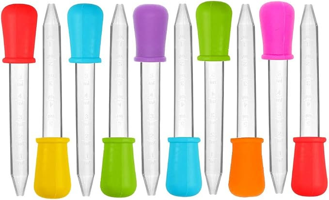 10 Pcs Liquid Droppers, Silicone and Plastic Pipettes Transfer Eyedropper with Bulb Tip for Candy... | Amazon (US)