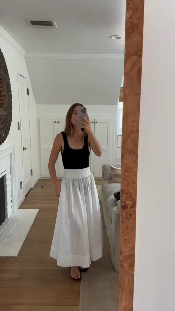 The classic black bathing suit I live in. Super stretchy one with a low back and many of my friends wore pregnant. 