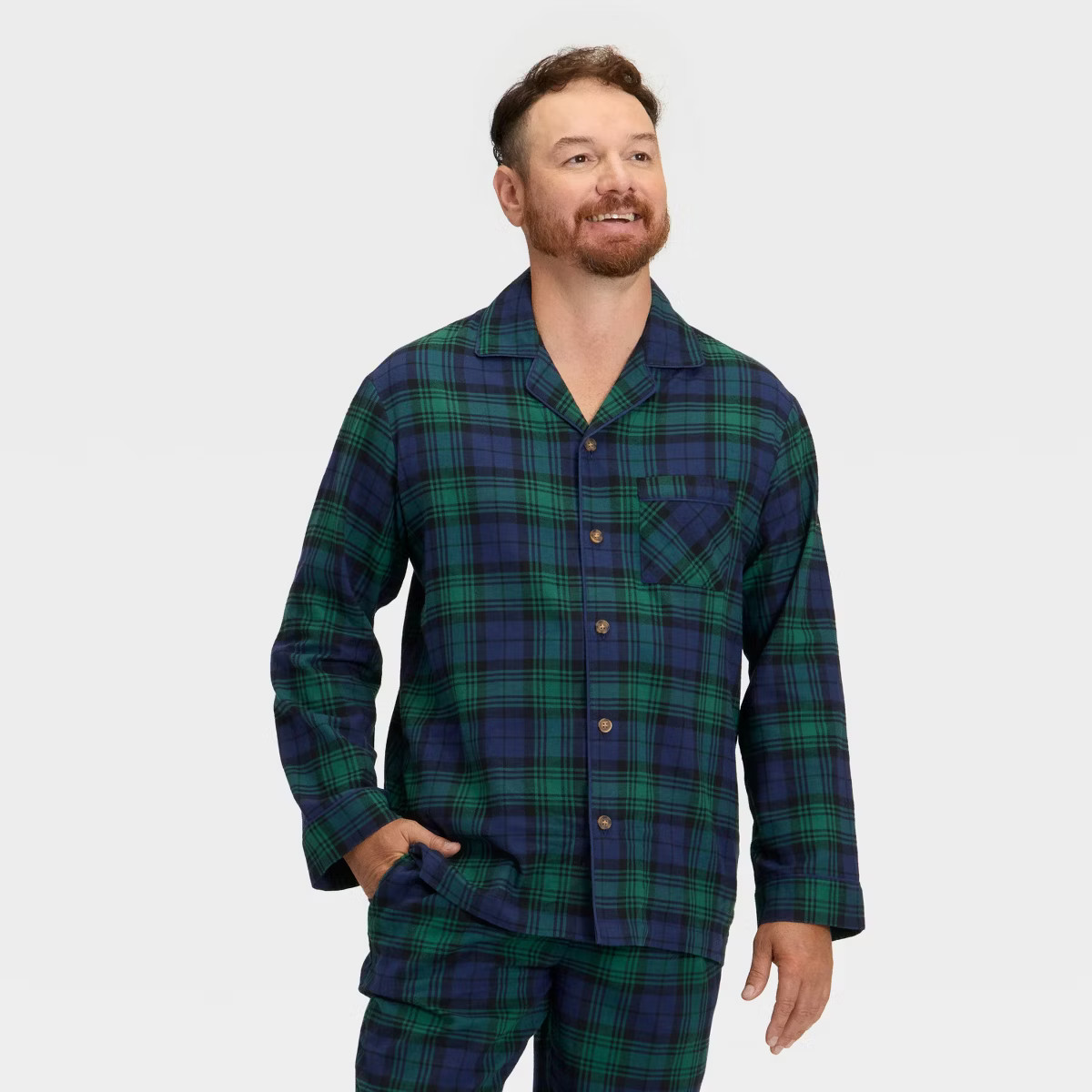 Men's Plaid Flannel Long Sleeve Shirt and Pants Holiday Matching Family Pajama Set - Wondershop... | Target