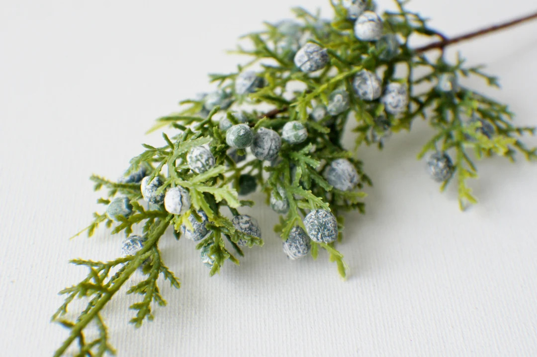 8" Artificial Juniper Spray, Stem Pick Vase Filler Christmas Greenery Winter Greenery Holiday Hom... | Etsy (US)