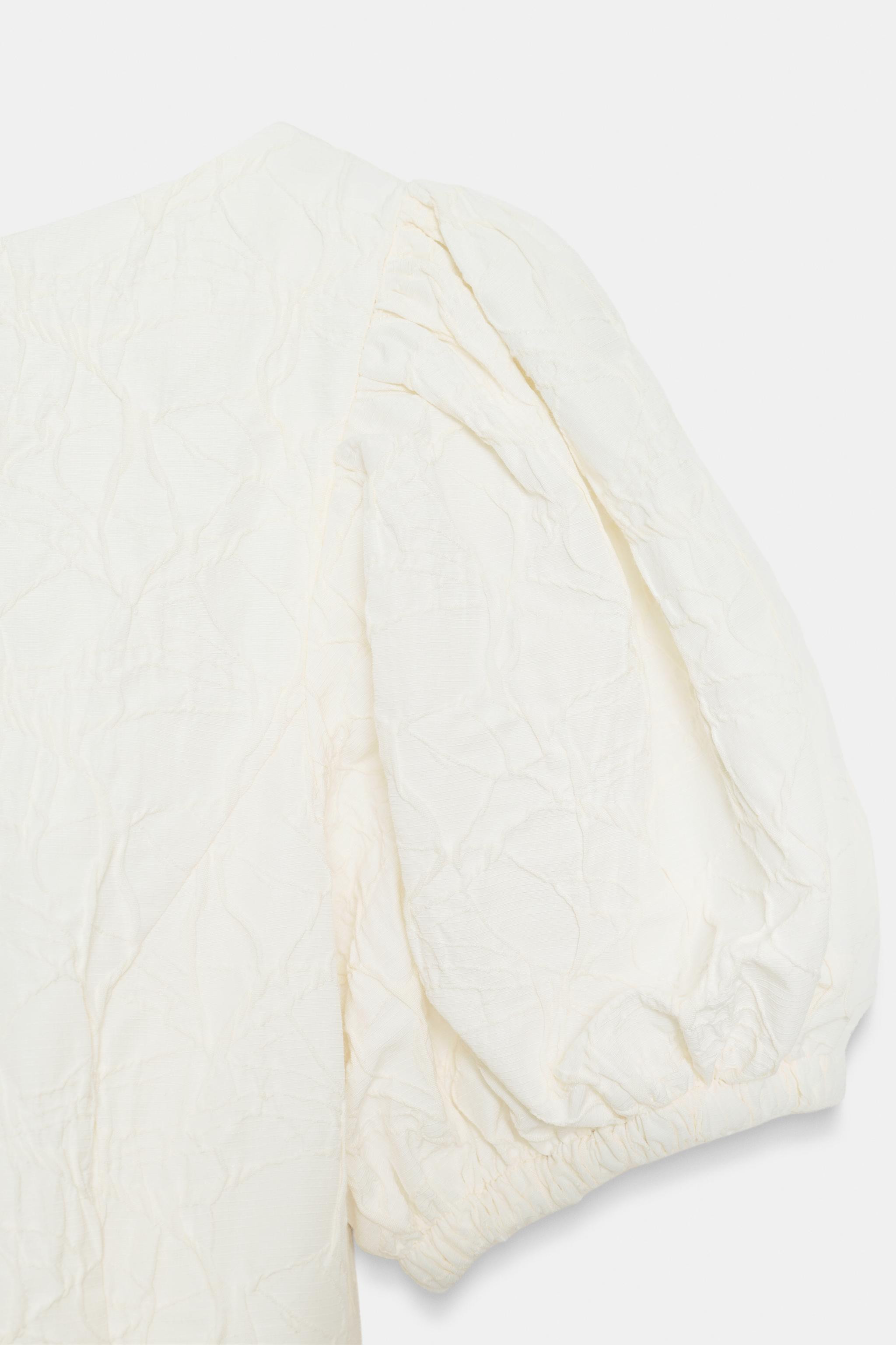 SHORT JACQUARD BALLOON DRESS | Zara UK