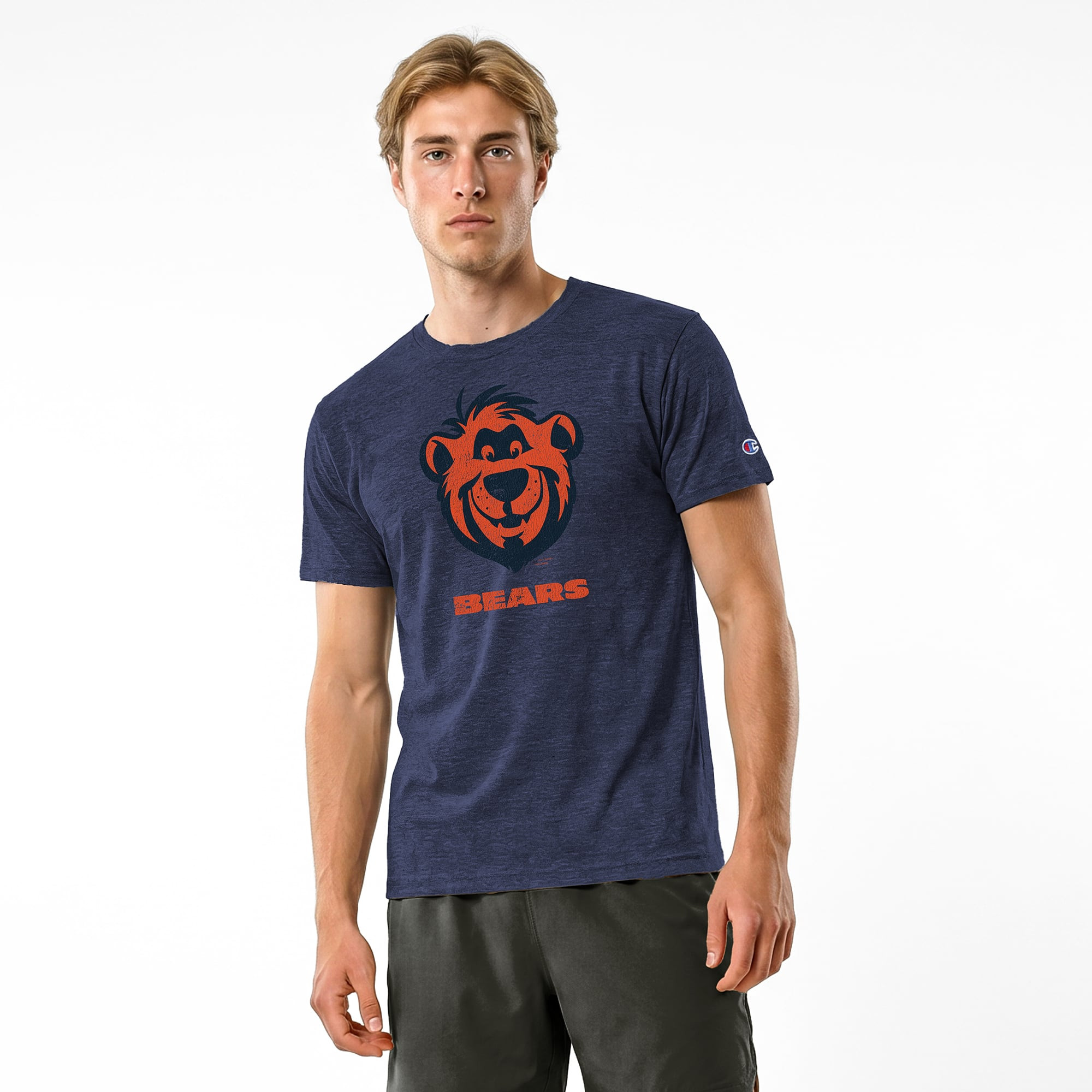 Chicago Bears Disney x Champion Baloo Tri-Blend T-Shirt - Athletic Navy | Fanatics