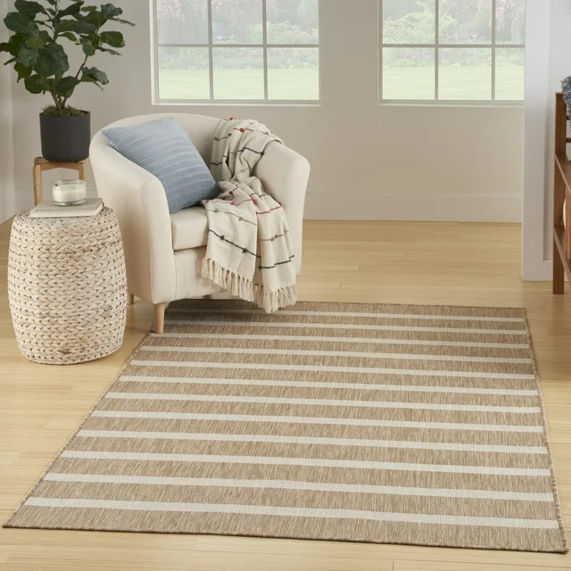 Nourison Positano Indoor/Outdoor Beige Ivory 7' x 10' Area Rug (7x10) | Walmart (US)