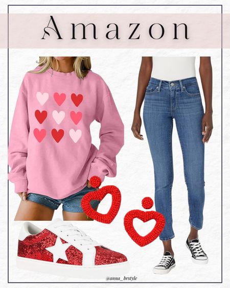 Valentine's Day outfit, Valentine's Dat sweatshiry, Vday outfit ideas

#LTKfindsunder100 #LTKfindsunder50