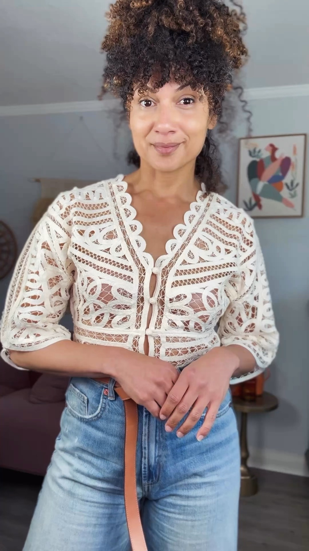 I’m in a S in the top. Fits true to size. 
And a size 6 in the jeans. The run small, so I sized up. They’re a tiny bit loose but I like the look.

#LTKcanada #LTKsummer #LTKover50style