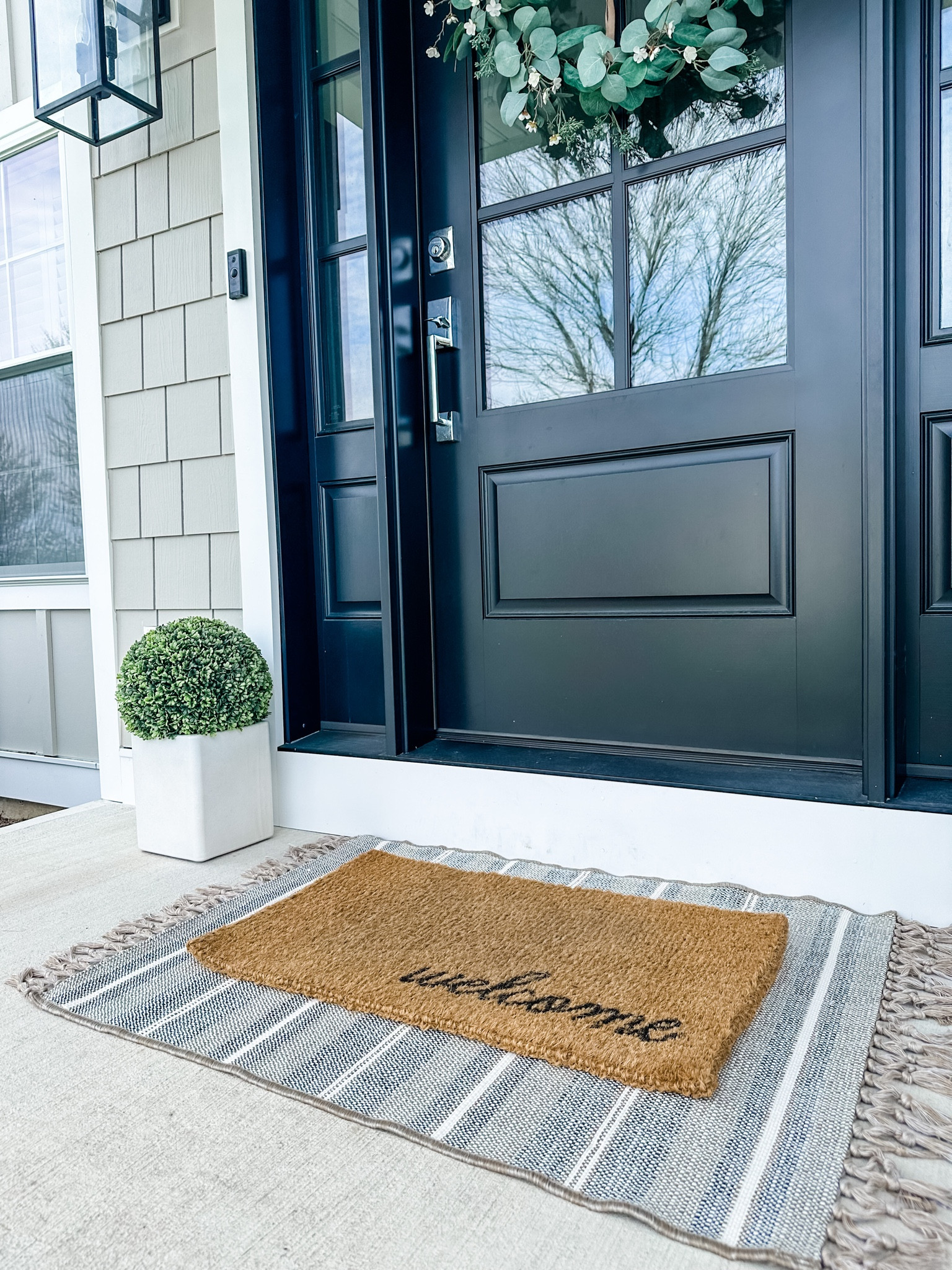 Threshold Studio McGee outdoor rug. I got the 2’6”x 4’2” and it is the perfect size for layering a doormat on top. 

spring porch, spring doormat, doormat combo, faux topiary, porch refresh, outdoor sconces, Pottery Barn, Studio McGee, Walmart

#LTKFind #LTKstyletip #LTKhome