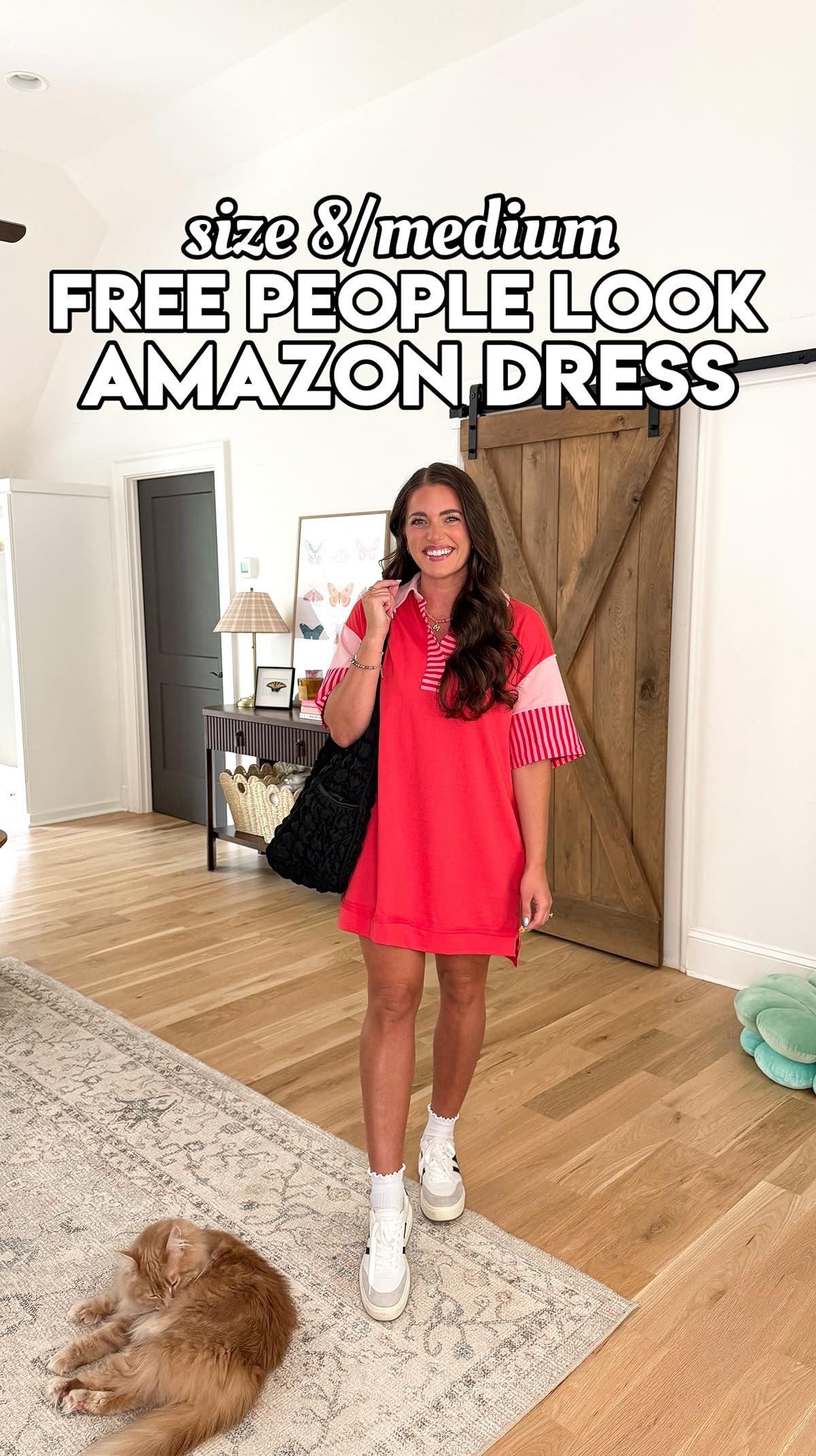 Wenrine Women's Polo V Neck T Shirt Dress Casual Summer Oversized Color Block Short Sleeve Sweats... | Amazon (US)