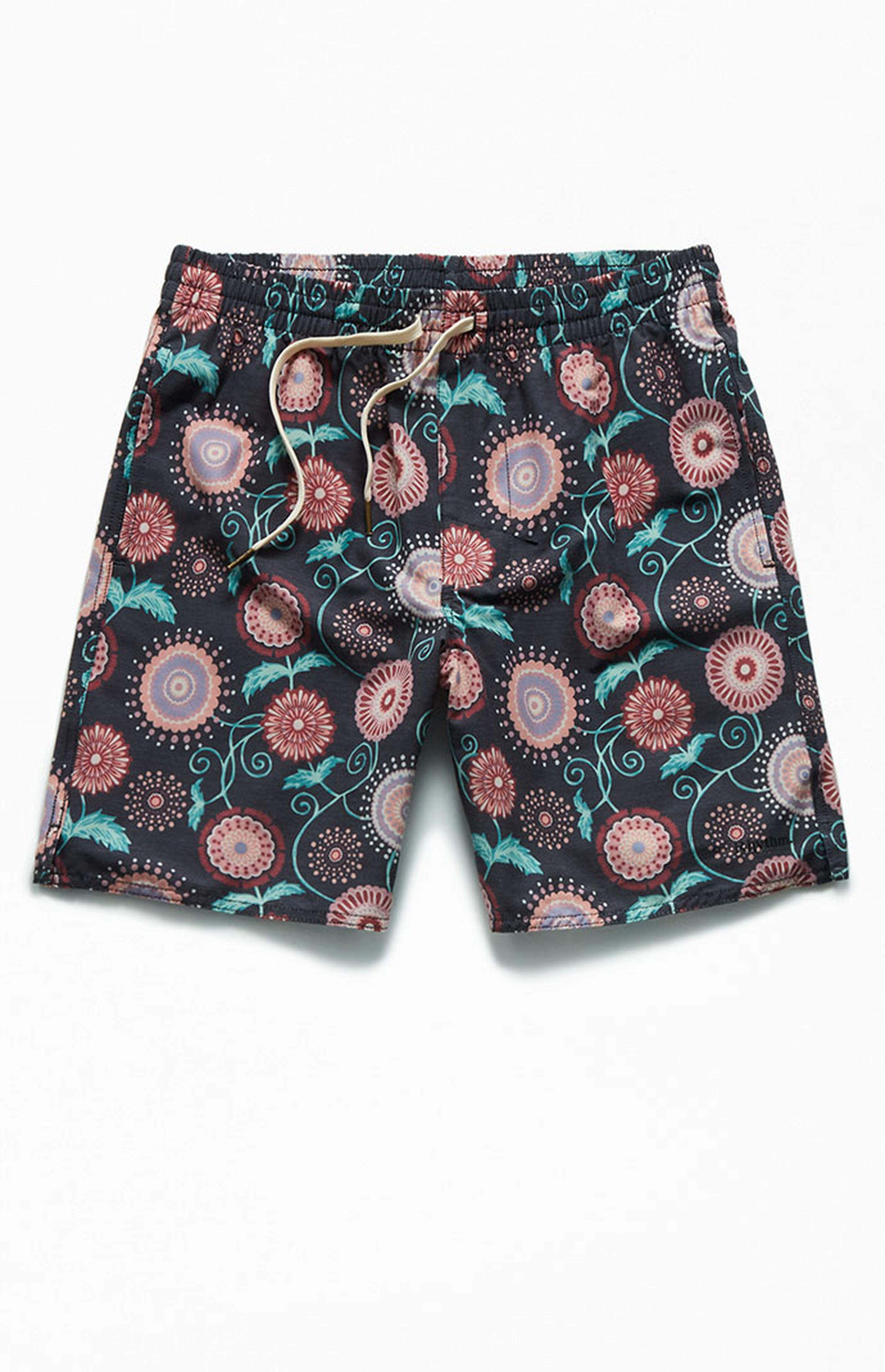 Rhythm Eco Black Protea 17" Swim Trunks | PacSun