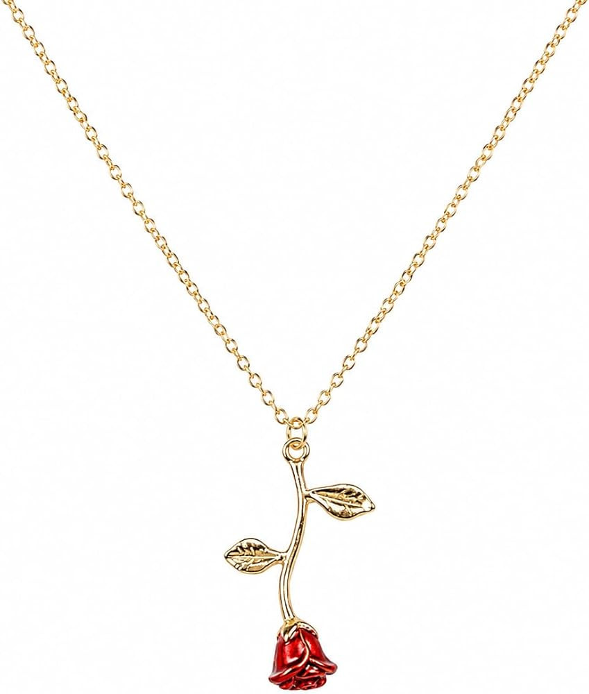 Rose Gold Necklace for Women \u2013 Dainty Flower Pendant Necklace, Gold Necklace for Women Jewel... | Amazon (US)