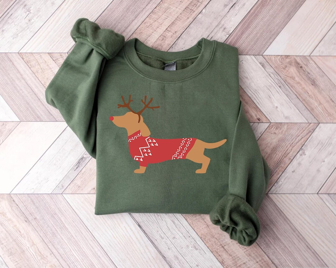 Dachshund Christmas Sweatshirt, Christmas Dog Shirt, Dachshund Shirt, Christmas Crewneck, Xmas, D... | Etsy (US)