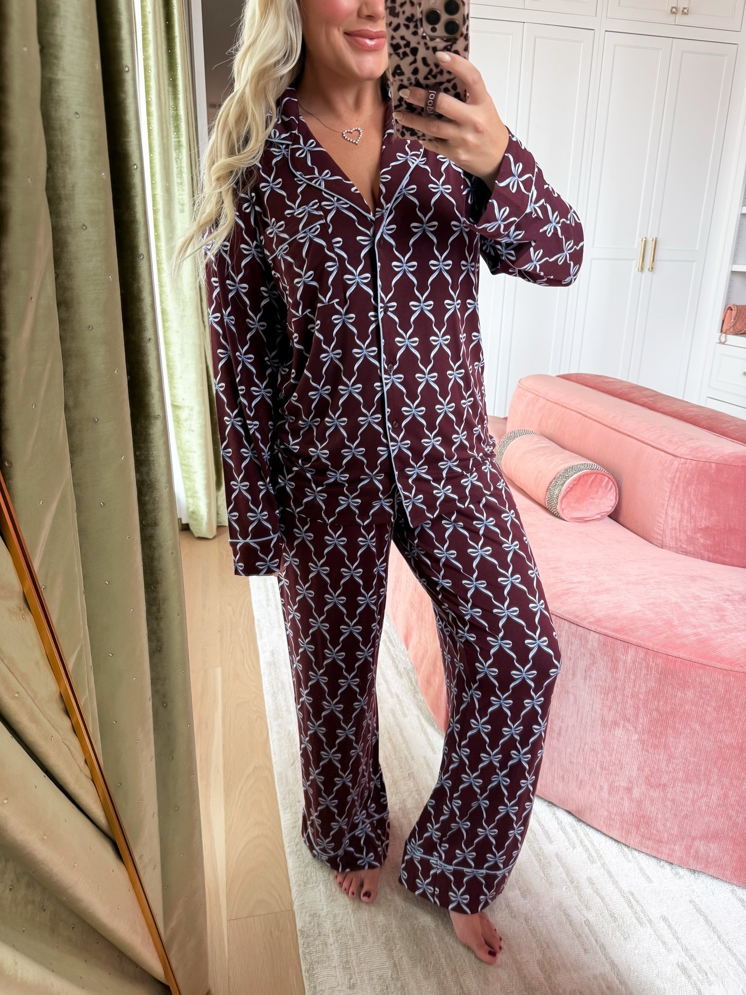 Wearing size small! The softest pjs!