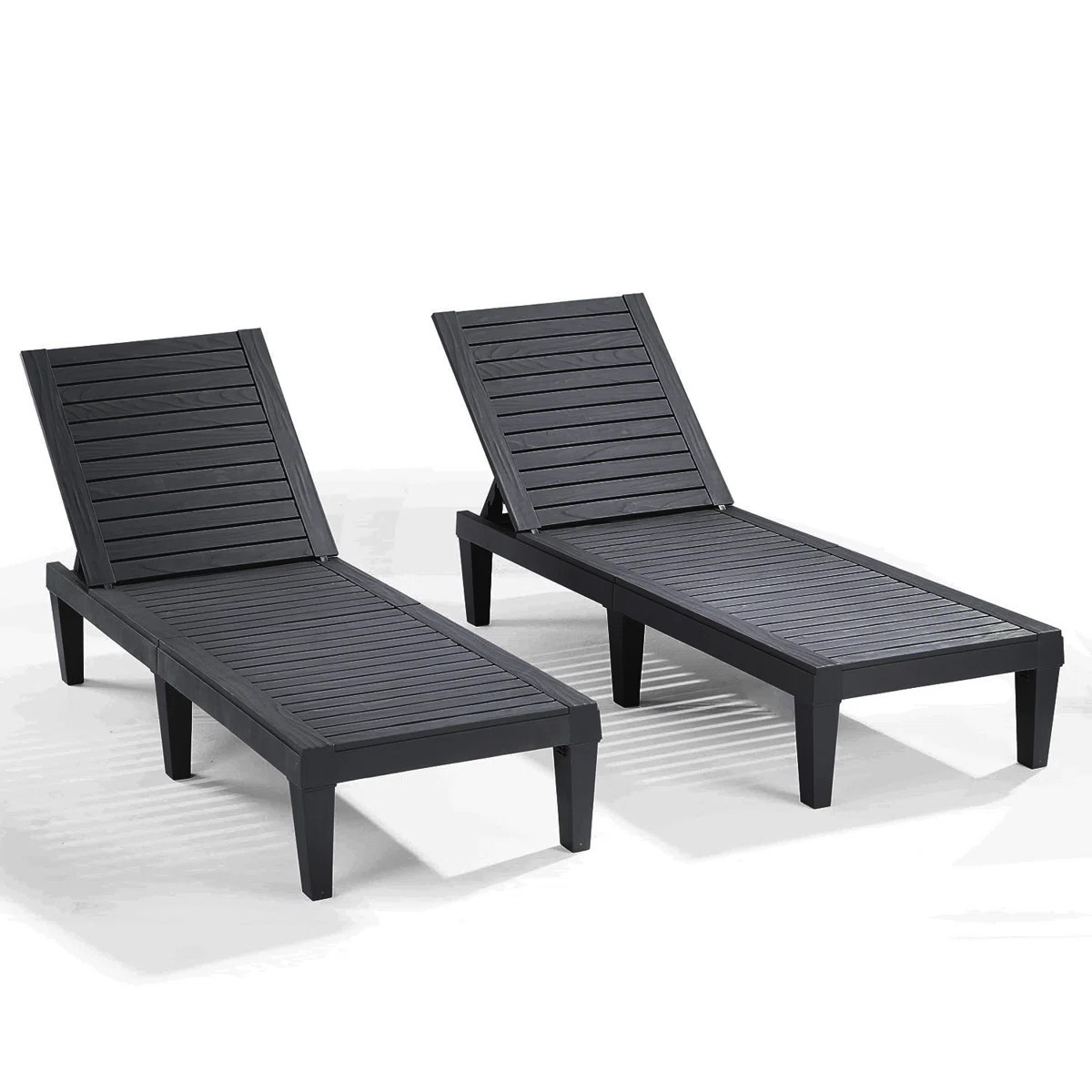 Nestl Waterproof, Lightweight, and Adjustable Outdoor Polyresin Chaise Lounge Chair Set (Set of 2... | Wayfair North America