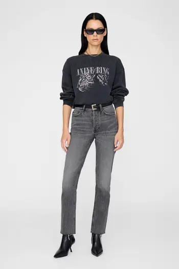 ANINE BING Spencer Leopard Sweatshirt | Nordstrom | Nordstrom