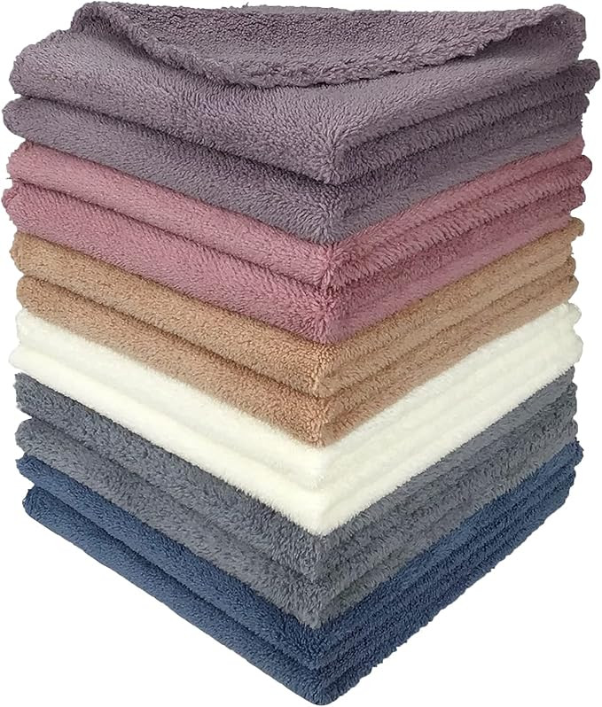 Microfiber Face Makeup Remover Cloth Reusable - Super Soft Washcloths for Face Towels Premium Fac... | Amazon (US)