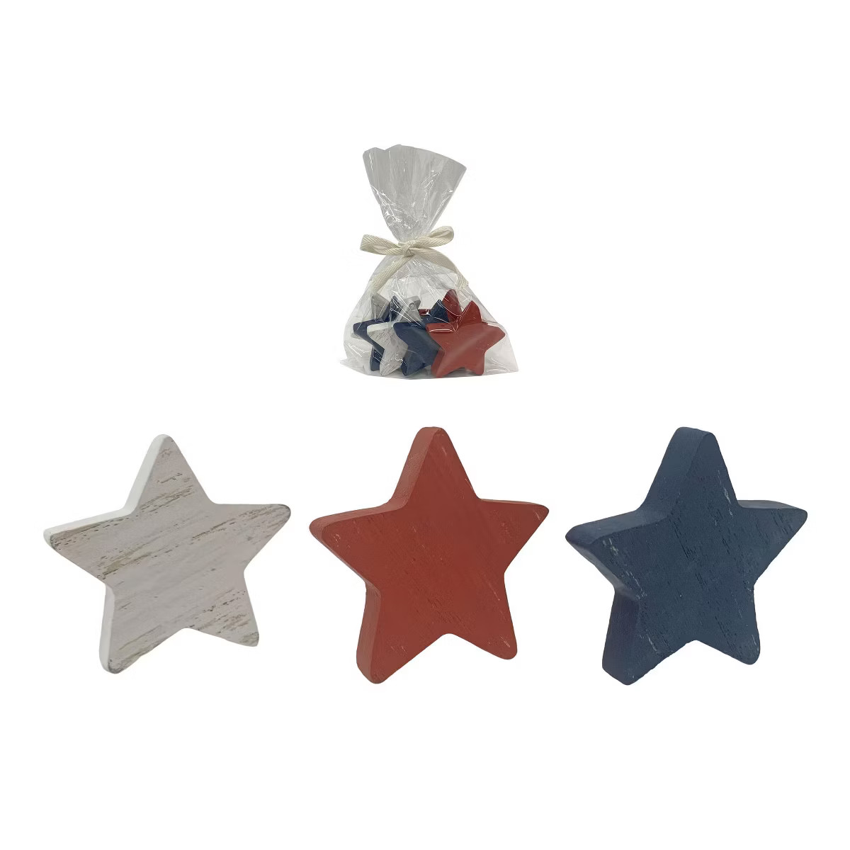 Transpac Wood Star Scatter In Bag S/6 Home Decorations Patriotic | Target