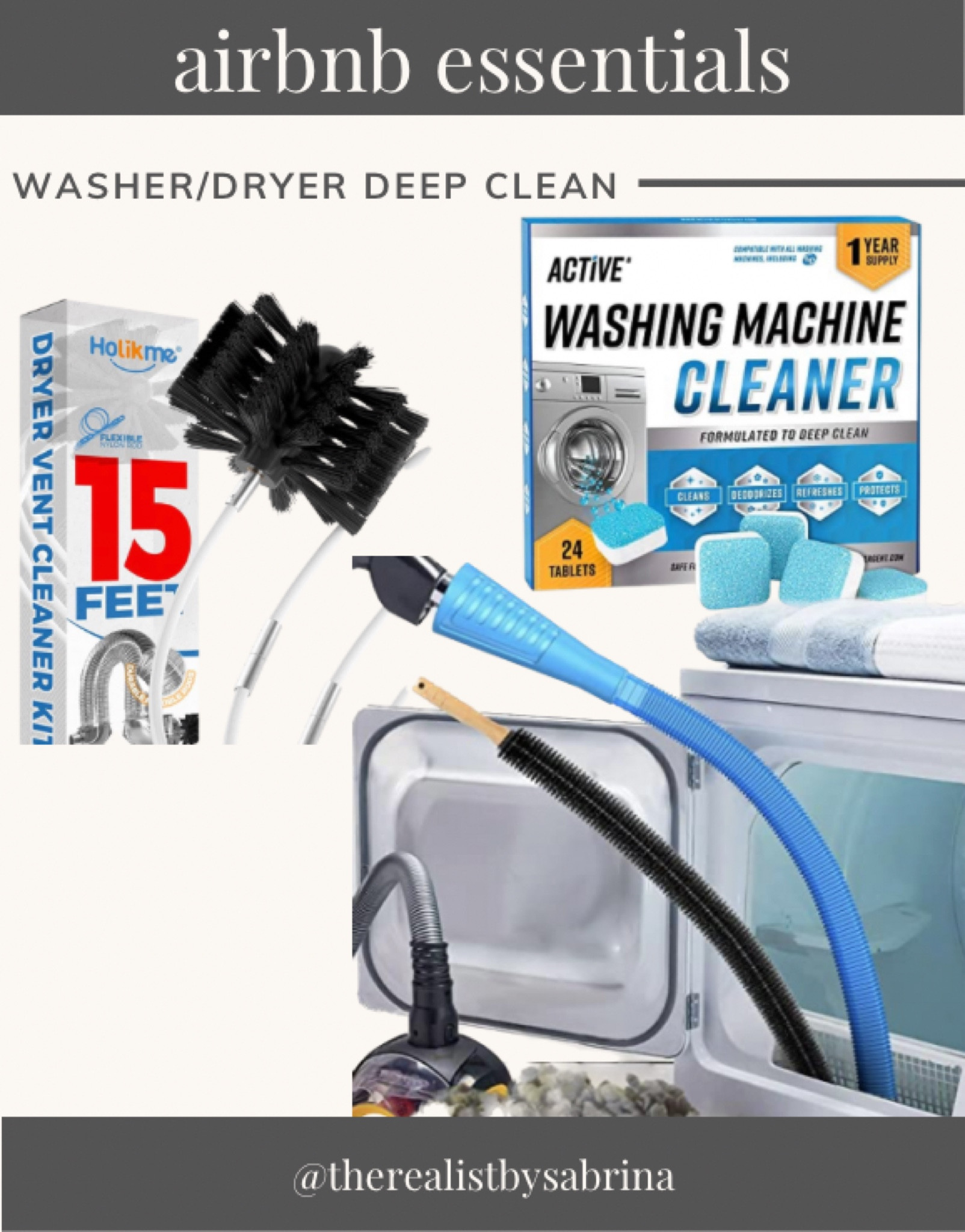 Airbnb deep cleaning essentials for your washer and dryer. I’m amazed by how easy + quick it was to deep clean with these tools. Sooo much lint, dirt, and grime came out of my washer and dryer!

#LTKsalealert #LTKunder50 #LTKhome
