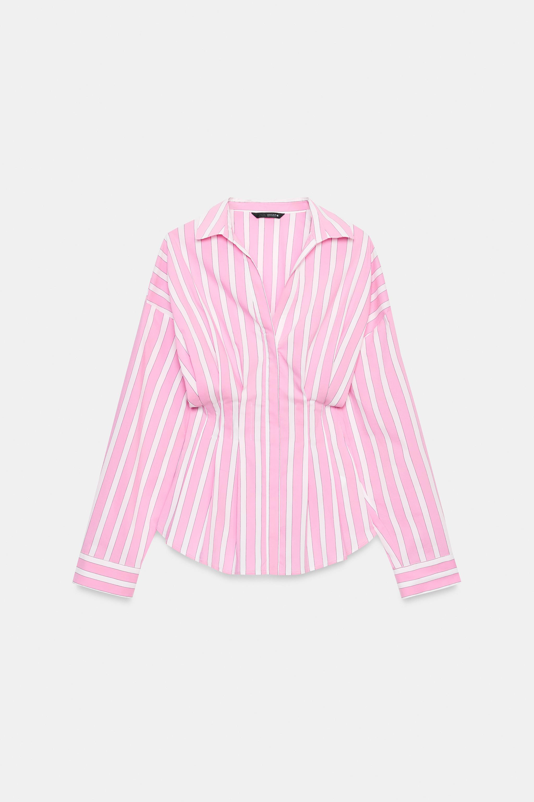 POPLIN SHIRT WITH PLEATS | Zara UK