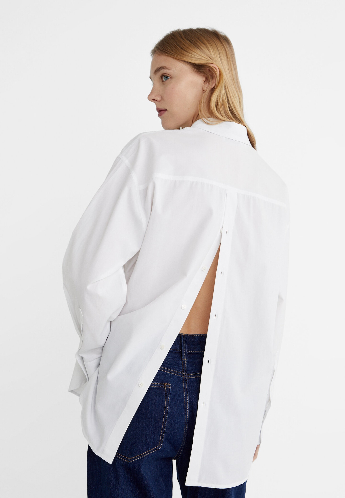 Poplin shirt with vent | Stradivarius (UK)
