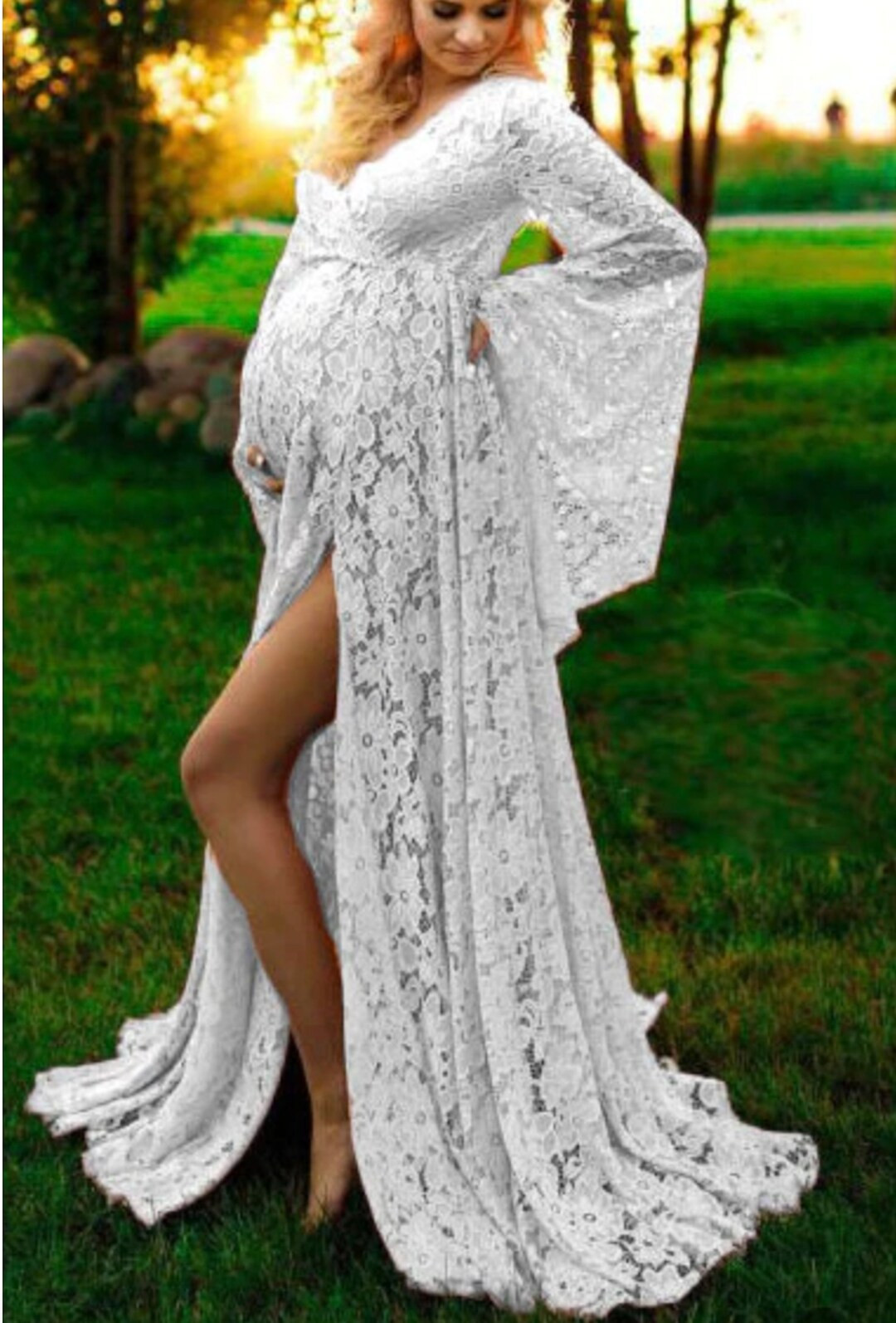 Maternity Lace Photoshoot Dress - Etsy | Etsy (US)