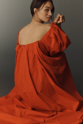 Caroline Constas Palmer Puff-Sleeve Maxi Dress | Anthropologie (US)