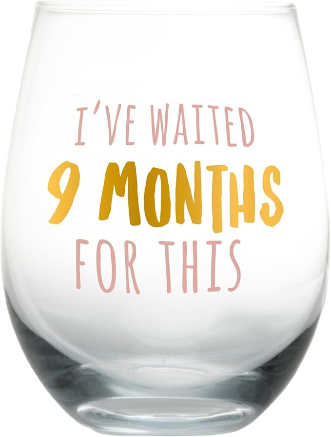 Pearhead I’ve Waited 9 Months Stemless Wine Glass, Mother’s Day Gift for New Mom, Funny Pregn... | Amazon (US)