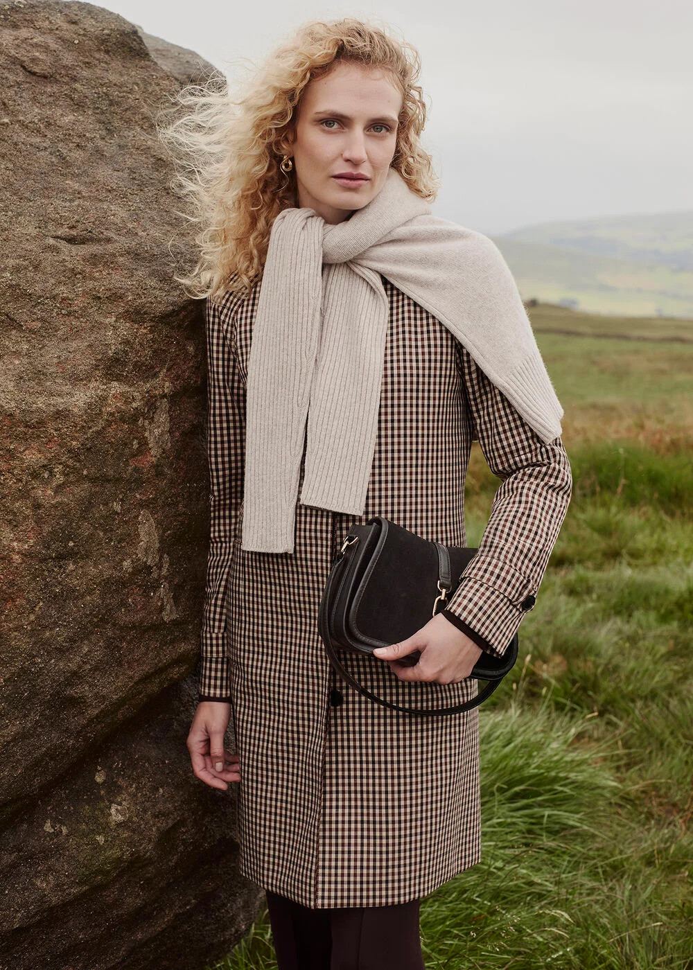 Ariana Shower Resistant Check Trench Coat | Hobbs
