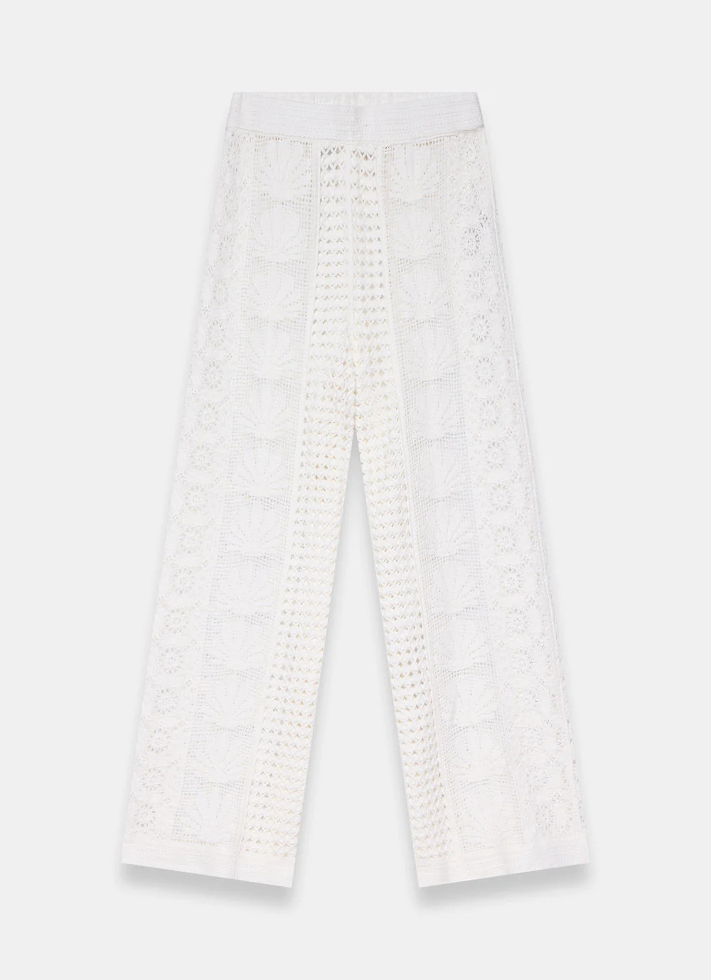 Cream Crochet Shell Trousers | Mint Velvet