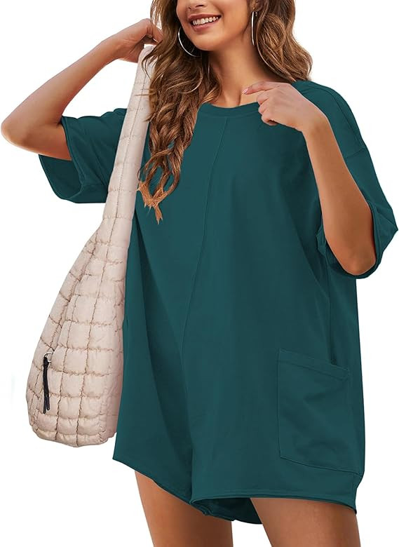 Women's Reversible Hot Shot Tee Rompers Casual Oversized Athletic Workout Jumpsuit Overalls | Amazon (US)