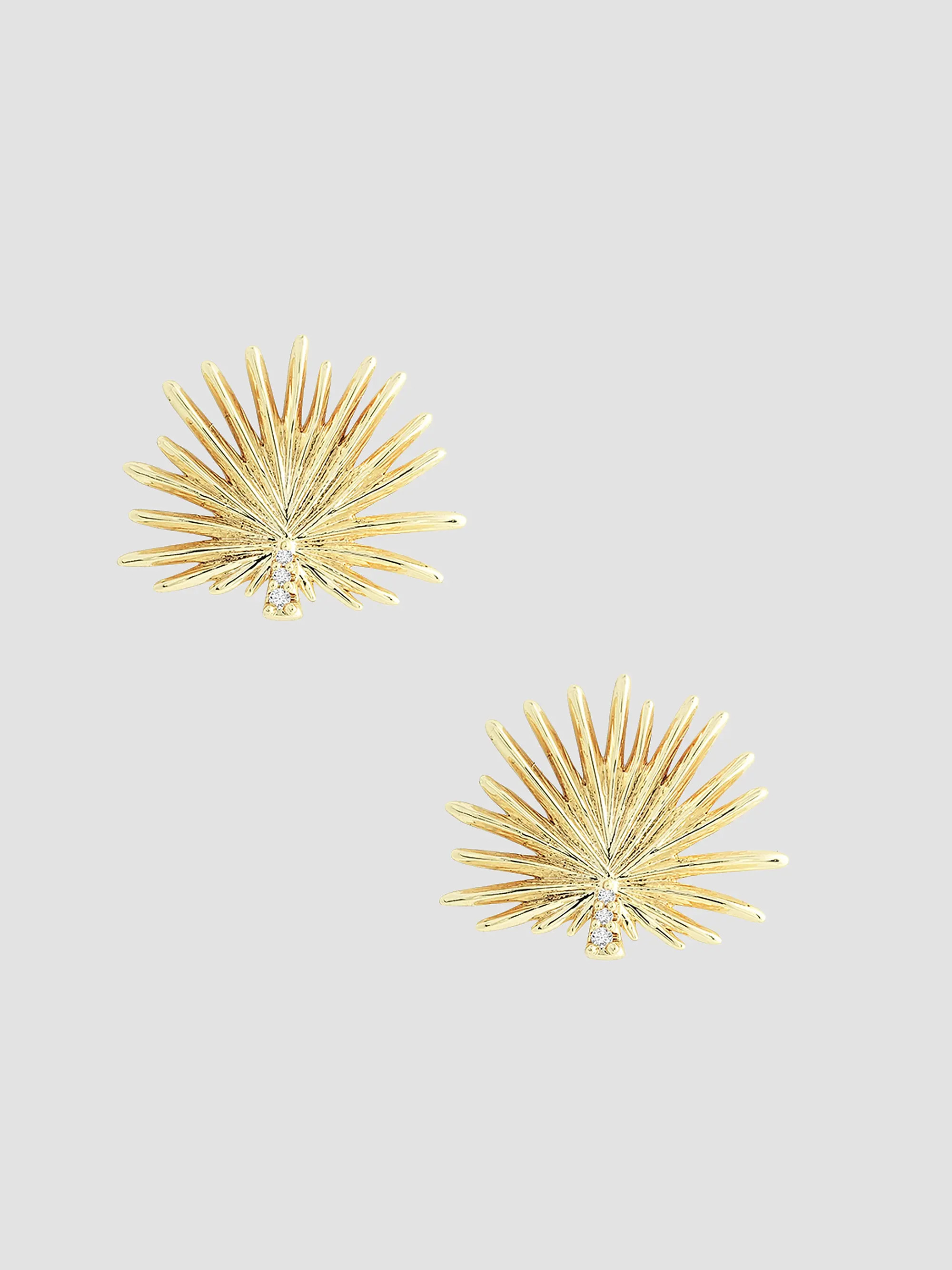 Palm 18K-Gold-Plated & Cubic Zirconia Stud Earrings | Saks Fifth Avenue