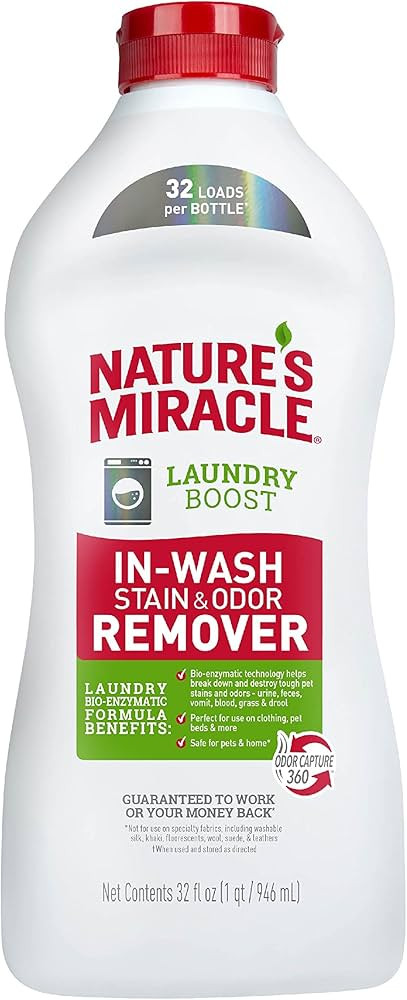 Nature’s Miracle Laundry Boost In-Wash Stain and Odor Remover, 32 Ounces, Laundry Stain and Odo... | Amazon (US)