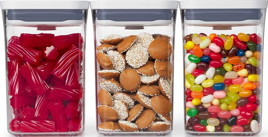 OXO Good Grips POP Small Square Airtight Food Storage Containers, 3-Piece | Amazon (US)