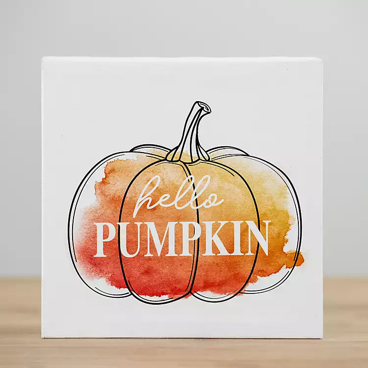Watercolor Hello Pumpkin Word Block | Kirkland's Home