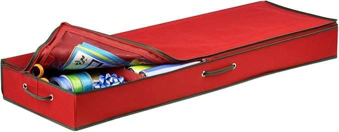 Honey-Can-Do SFT-01598 Wrapping Paper and Bow Storage Organizer, Holiday Red,Large | Amazon (US)
