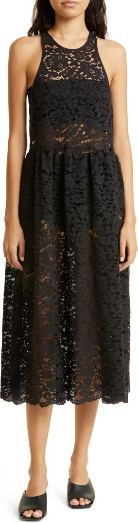 Adeva Racerback Cotton Blend Lace Dress | Nordstrom