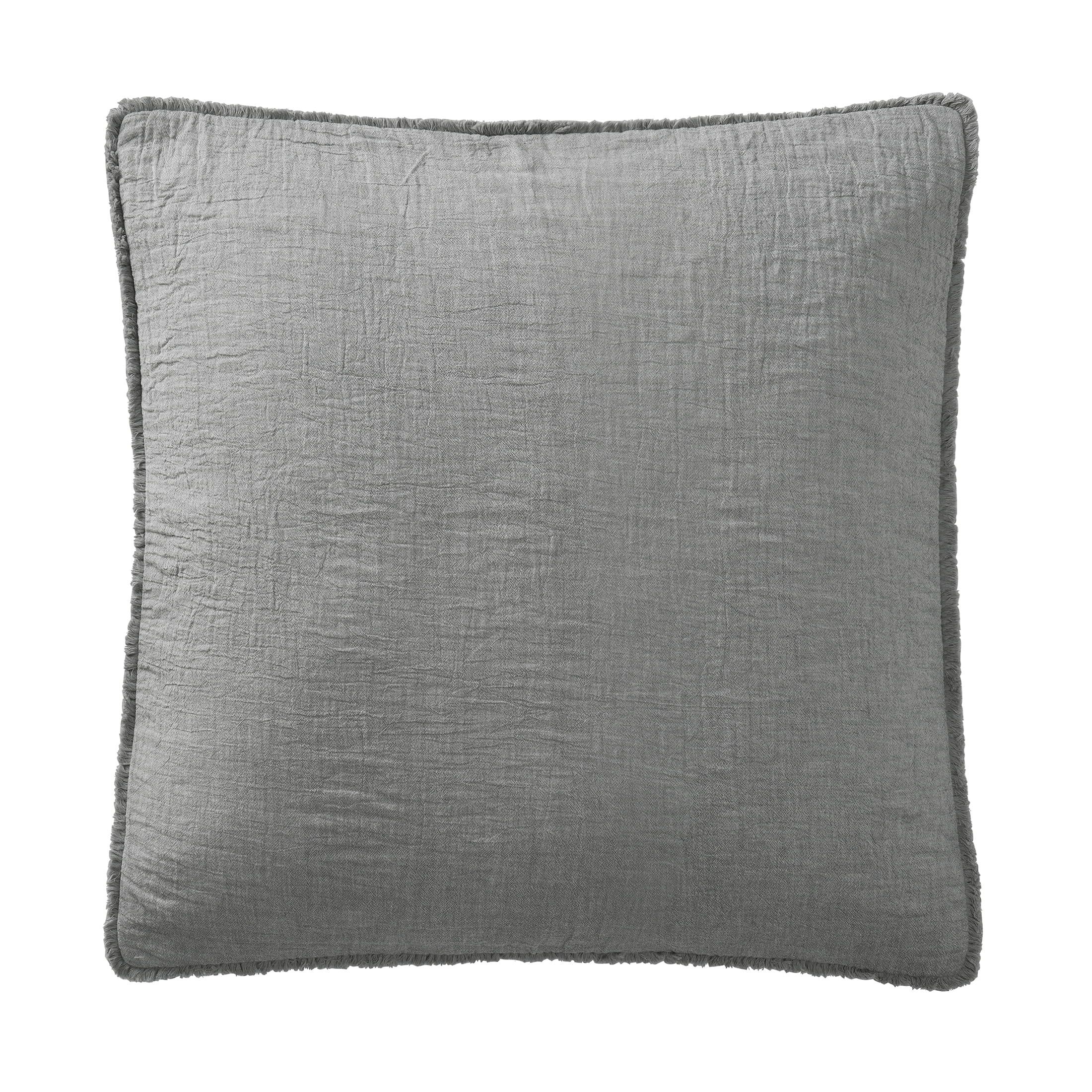 Better Homes & Gardens 22" x 22" Grey Oversized Cotton Gauze Fringe Pillow - Walmart.com | Walmart (US)