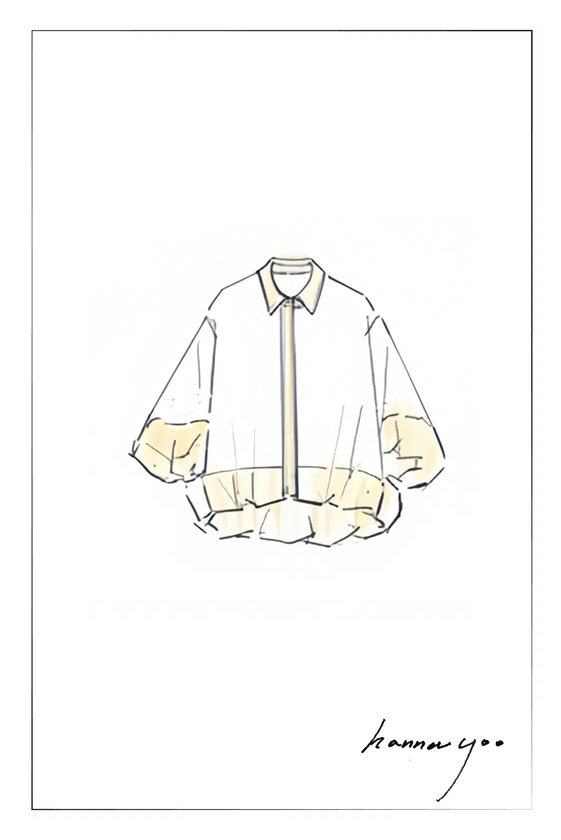 Claire Puff Sleeve Bubble Shirt in Cotton Blend | Fabrique