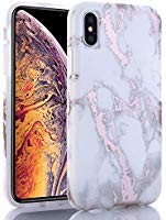 BAISRKE Shiny Rose Gold Metallic White Marble Design Clear Bumper Glossy TPU Soft Rubber Silicone... | Amazon (US)
