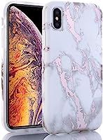 BAISRKE Shiny Rose Gold Metallic White Marble Design Clear Bumper Glossy TPU Soft Rubber Silicone... | Amazon (US)